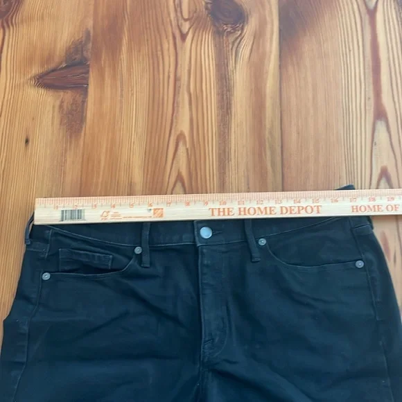 🖤 Massimo High Rise Midi Denim Shorts - Black - Sz 14 - Picture 5 of 5